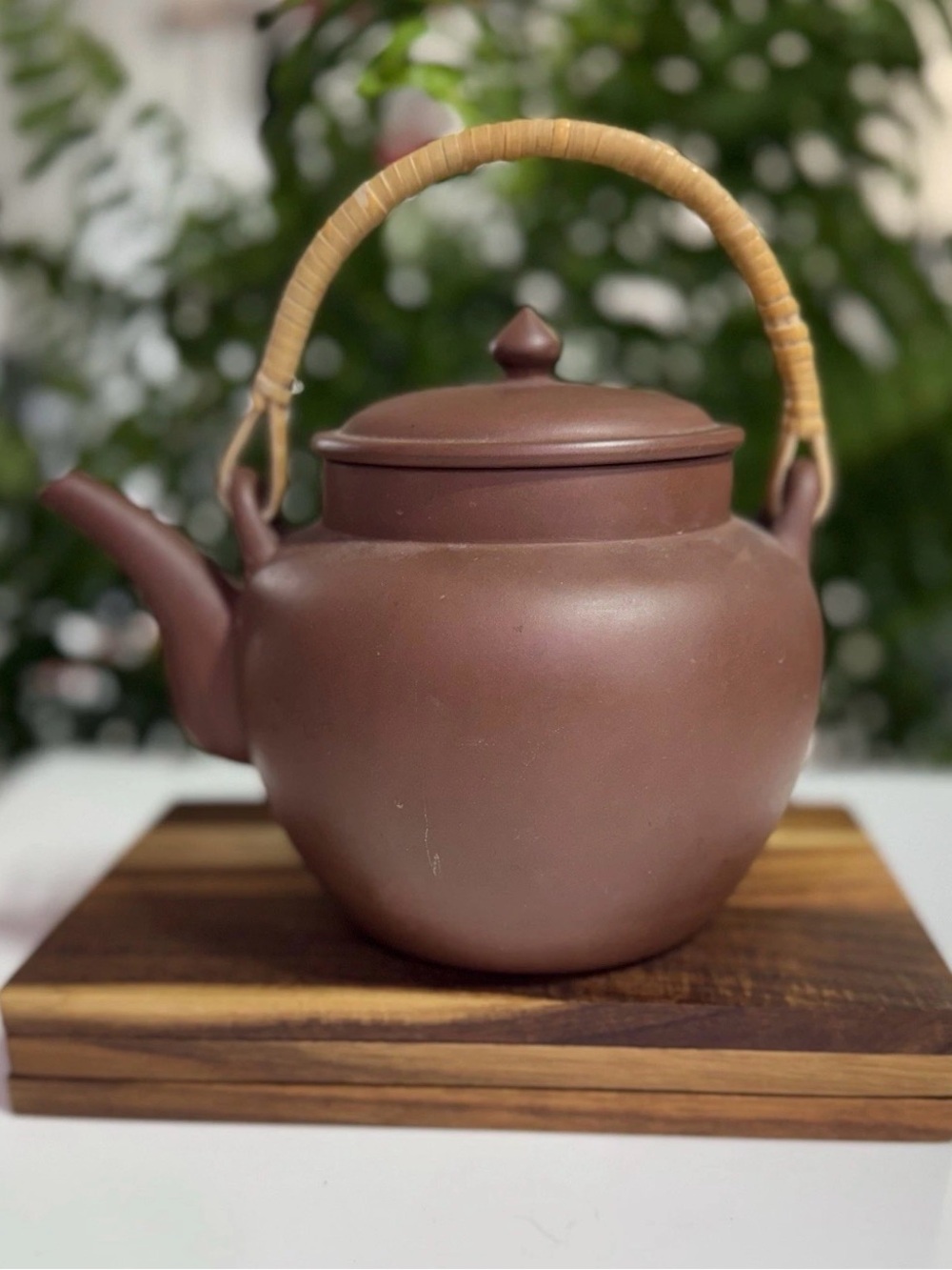 VTG Yixing Zisha (Purple Sand) Unglazed Clay Teapot Diffuser Lid Artist Stamped